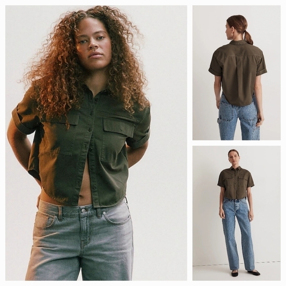 MADEWELL Utility Button-Up Shirt in generative‎ Chino - Picture 1 of 2